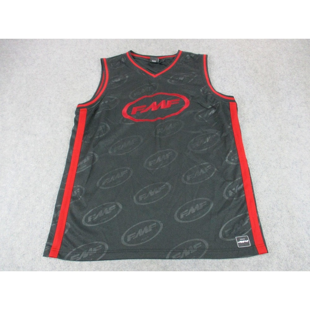 FMF Racing Jersey Mens 2XL XXL Black Red Sleeveless Flying Machine Factory Tank